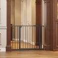 thumbnail image 4 of 29.5-44.1 in Wide Pressure Mounted Dog Gate for Stairs and Doorways, No Drill Walk-Through Metal Pet Gate, Black, 4 of 8