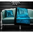 thumbnail image 3 of Reversible Sequin Sparkle Turquoise Throw Blanket, 50" x 60", 3 of 3