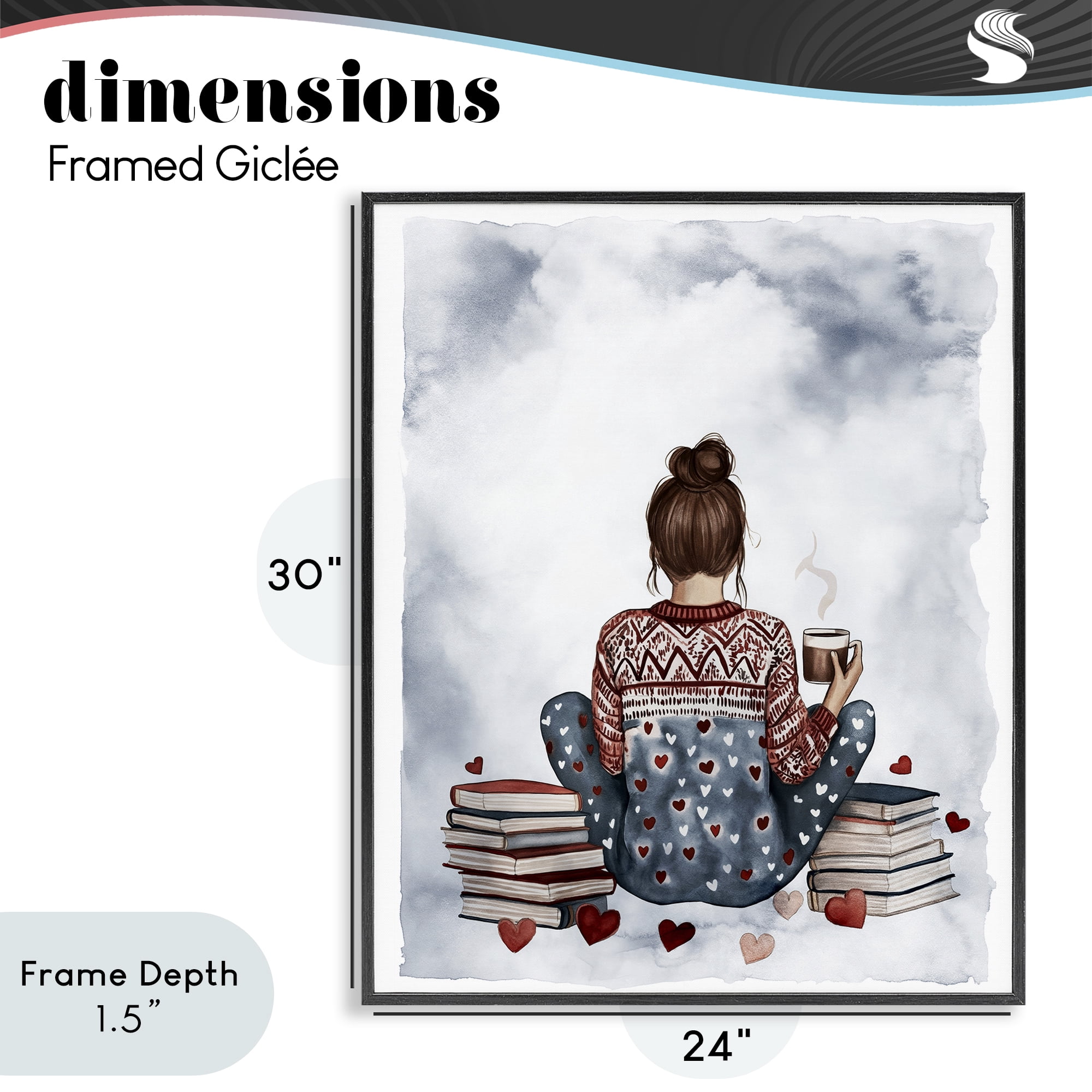 Stupell Industries Cozy Ritual Reader Black Framed Giclee Art, design by Svetlana Aleynikova