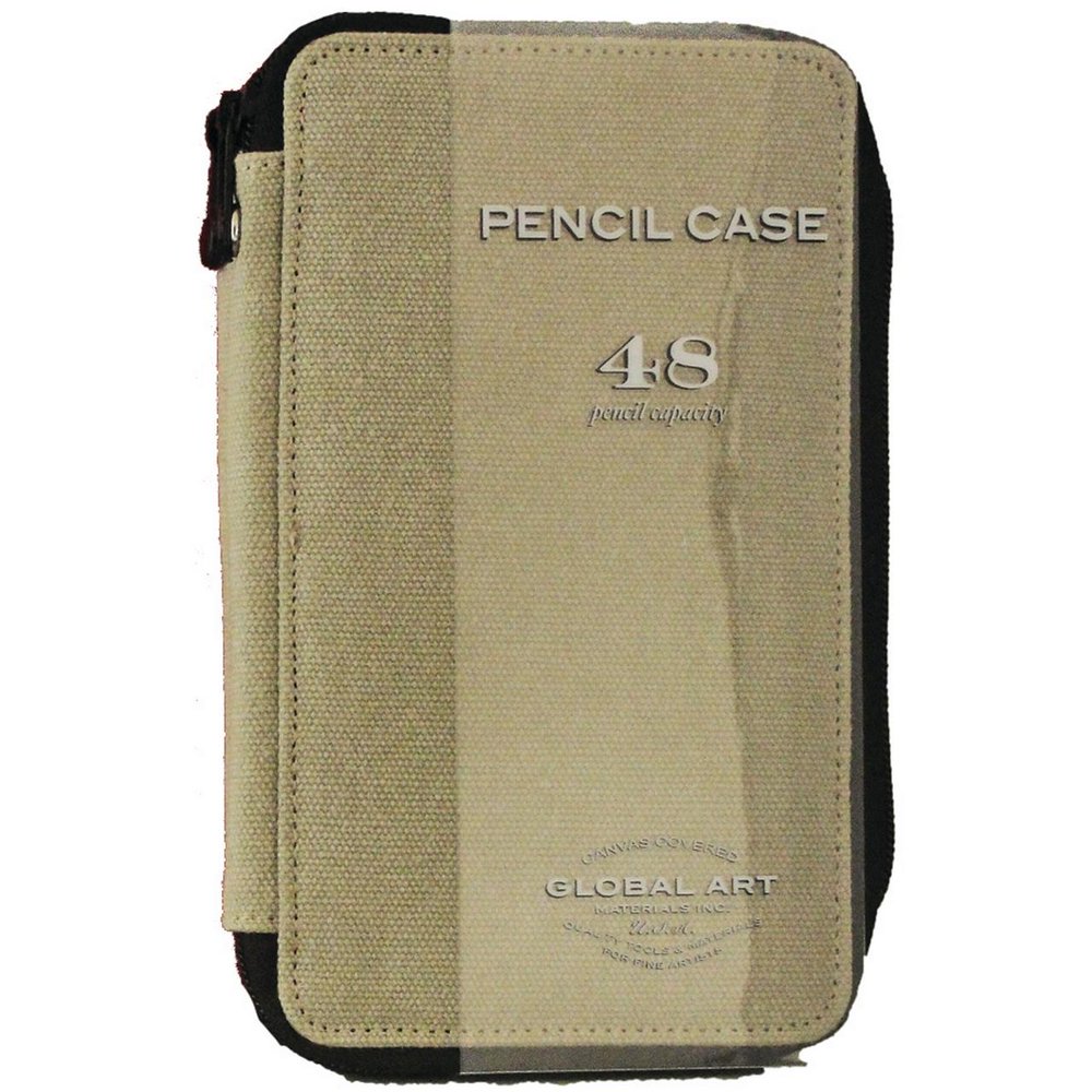 Global Art Canvas Pencil Case, 48Pencil Capacity, Sage