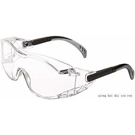

6980 Cover2 Safety Glasses Protective Eye Wear - Over-The-Glass (OTG) Clear Lens Black Temple (40 Pair)