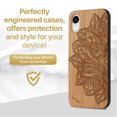 thumbnail image 2 of Case Yard Wooden Case Outside Soft TPU Silicone, Slim Fit Shockproof Wood Protective Phone Cover for Girls Boys Men and Women, Supports Wireless Charging Lotus Flower Design case for iPhone-XR, 2 of 7