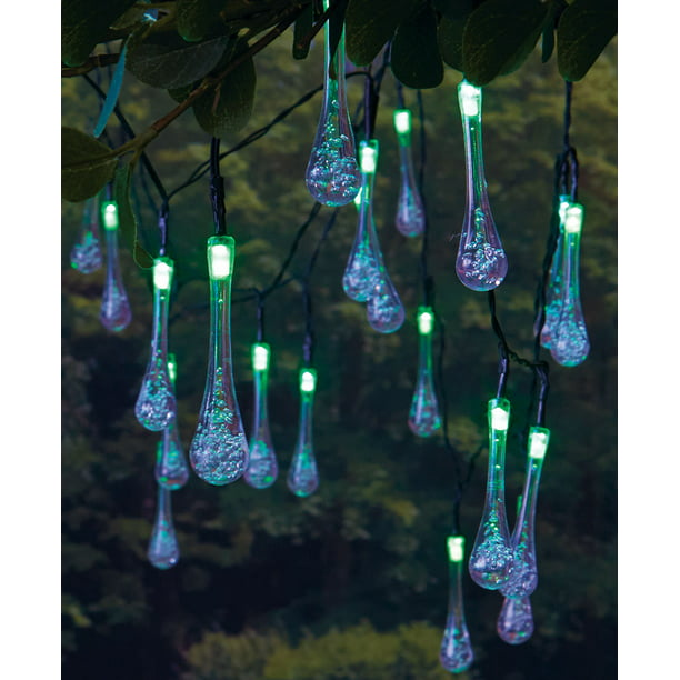 20Count Solar Raindrop String LightsColorChanging