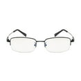 thumbnail image 4 of Super Elastic Memory Ultralight Metal Readers Anti-Blue Light Half Rimless Rectangle Black Reading Glasses +1.00 for Men, 4 of 6