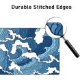 thumbnail image 3 of Desk Pad Protector,Mouse Pad with Non-Slip Rubber Base,Textured & Waterproof Mousepad with Stitched Edges,Large Desk mats for Computers,Laptop,Gaming,Office & Home,31.5 x 11.8 in,Blue Wave, 3 of 6