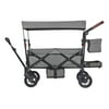 KFFKFF Wagon Stroller for 2 kids, All-Terrain Stroller Wagon with Detachable Canopy, Parent Organizer, Adjustable Handlebar, Large Capacity Storage Bag, Dark Grey