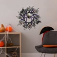 thumbnail image 5 of SUOKOM Halloween Wreath, 14.9in Black Spider Artificial Wreath with LED Lights, Halloween Wreath for Front Door Decoration Battery Operated Glitter Sparkling Wreath, Outdoor Window Porch Patio Wreath, 5 of 6