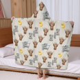 thumbnail image 5 of White Highland Cow Flower Bathtub Pattern Hooded Bath Towel，60"x35" for Ages 3 To 12 Kids, Quick Dry Lightweight Soft Microfiber Hood Beach Towel Cover Up for Kids, 5 of 7