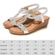thumbnail image 2 of Zapatos bohemios con punta abierta y diamantes de imitación para verano, sandalias de cuña, zapatos para caminar para mujer, 2 of 9