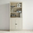 thumbnail image 4 of VAUXHILL & CO. Halston Multi-Depth Bookcase, Adjustable Shelving Unit with Doors, Cream, 4 of 12