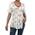 thumbnail image 2 of a.Jesdani Womens Plus Size Tops Short Sleeve Casual V Neck Criss Cross Blouse Tunic M-4X, 2 of 5