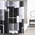 thumbnail image 3 of KSEERBABALL Black & Gray Checkered Polyester Shower Curtain, 72" x 72" Waterproof, 3 of 5