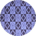 thumbnail image 1 of Ahgly Company Machine Washable Indoor Round Abstract Blue Modern Area Rugs, 4' Round, 1 of 4