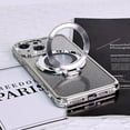 thumbnail image 5 of Magnetic Case for iPhone 14 Plus with Holder Stand,Glitter Plated Bling Luxury Phone Case（Compatible with MagSafe） Shockproof Kickstand Design for iPhone 14 Plus-Silver, 5 of 13