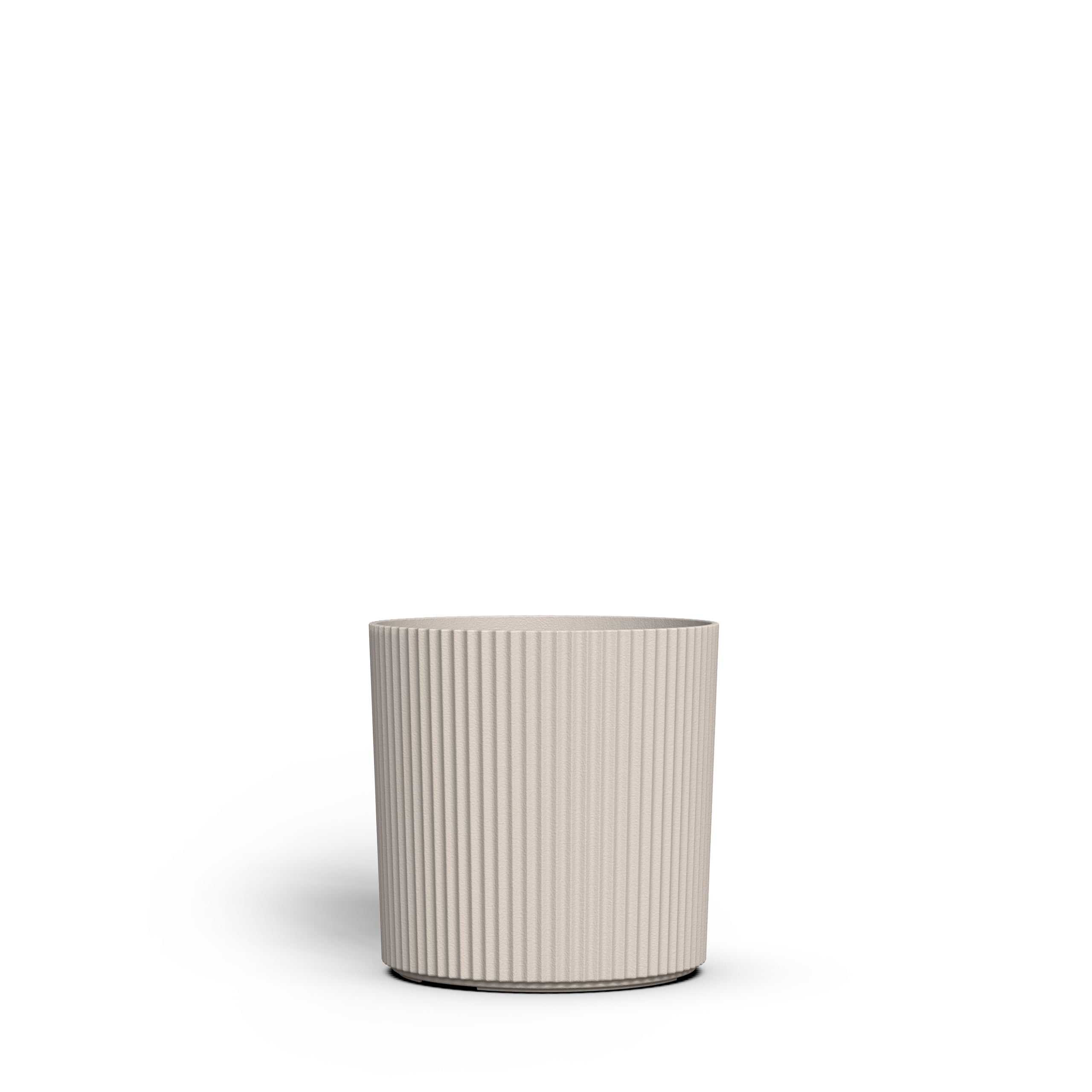 Serene 12in DIA x 12in H Round Chai Plastic Plant Planter with Drainage Holes - Black