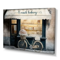 Designart Bicycle In Front A French Bakery IV Canvas Wall Art