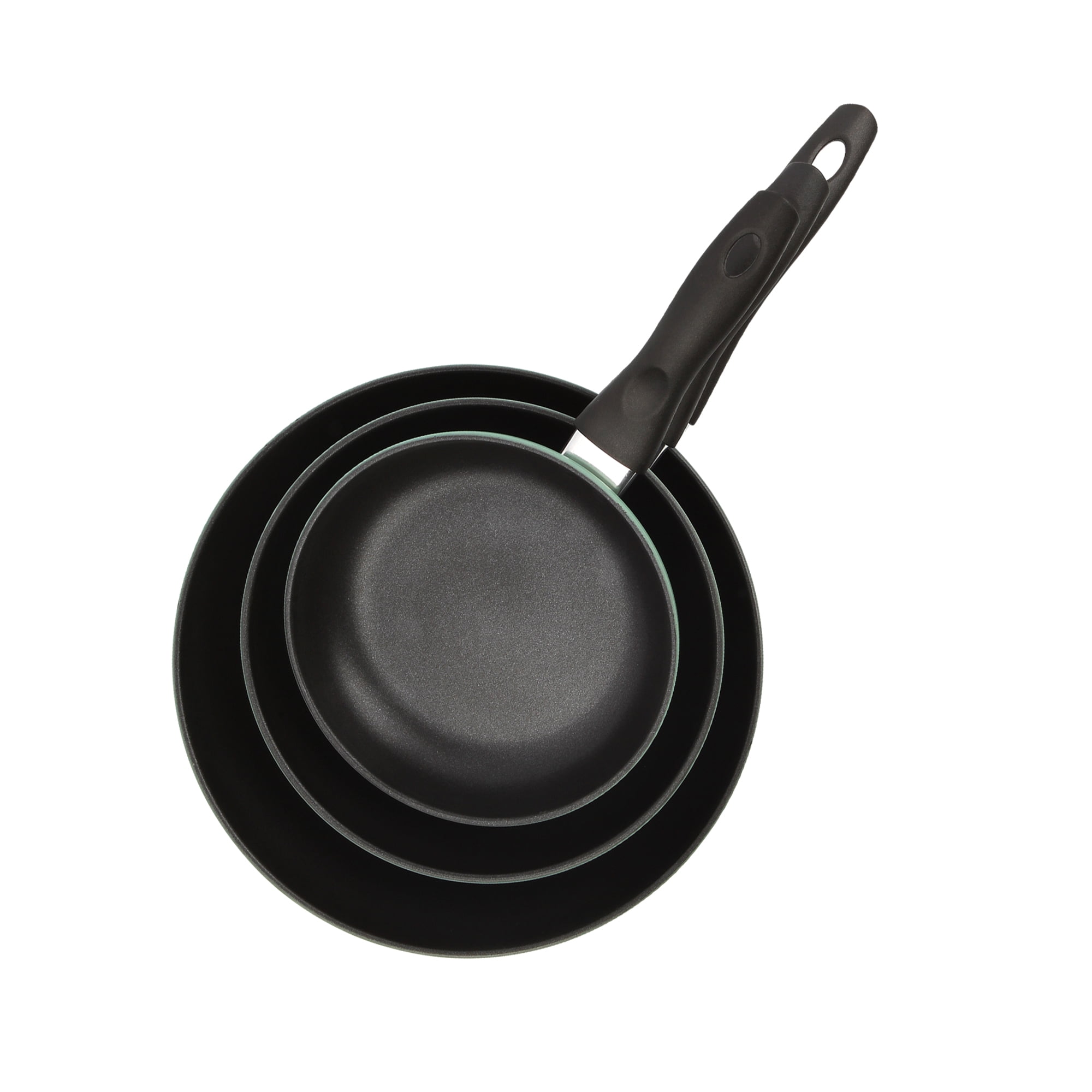 Mainstays 3 Pieces Aluminum Nonstick Skillets Set Green Sage