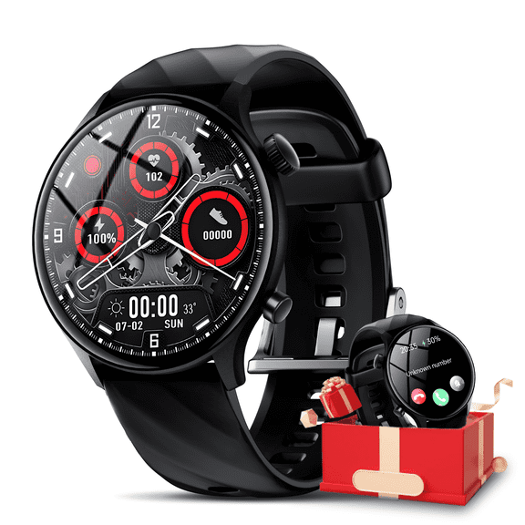 Smart Watch for Android and iPhone, IP68 Waterproof Smartwatch for Women Men 180  Sports Modes 1.39-inch Fitness Tracker, Smart Watch with Bluetooth Call(Answer/Make Calls), for Gift Black