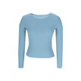 thumbnail image 6 of larppty Long Sleeve Shirts for Women Ribbed Crew Neck Tops 2025 Fall Basic Tees Fitted Tunic Undershirts Clothes (Light Blue, XL), 6 of 6