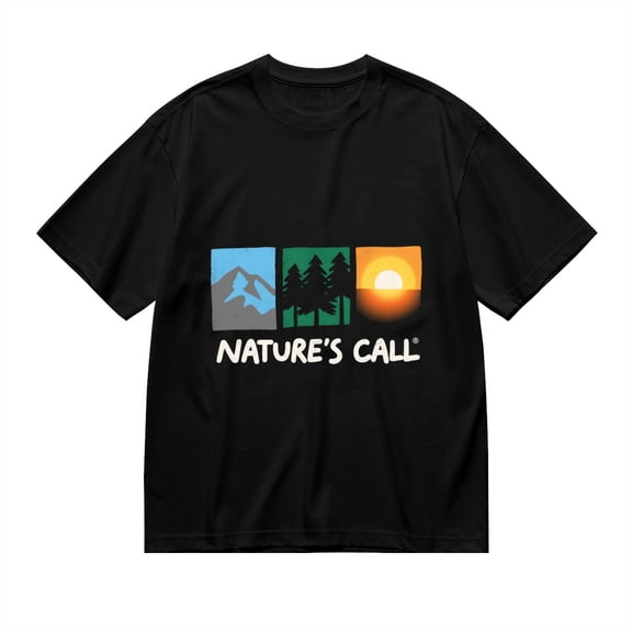 Black T Shirts for Men, Mountain, Pine Tree, Sunset, Nature'S Call Graphic Mens Graphic Tees, 24898501,S