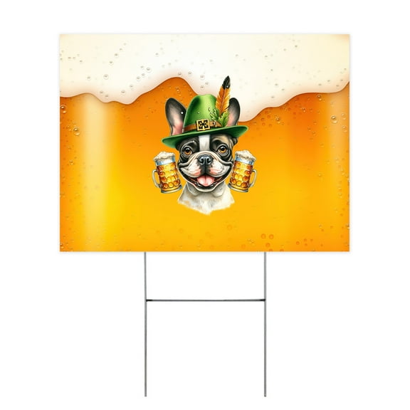 Best French Bulldog Dad Proud Beer Lover Happy Oktoberfest Yard Sign Dog Lover Gifts Outdoor Home Lawn Garden Porch Decor - 02016