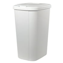 Hefty 13.3 Gallon Trash Can, Plastic Touch Top Kitchen Trash Can, White