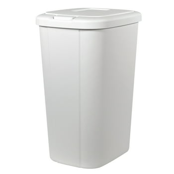 Hefty 13.3 Gallon T Can, Plastic Touch Top Kitchen T Can, White