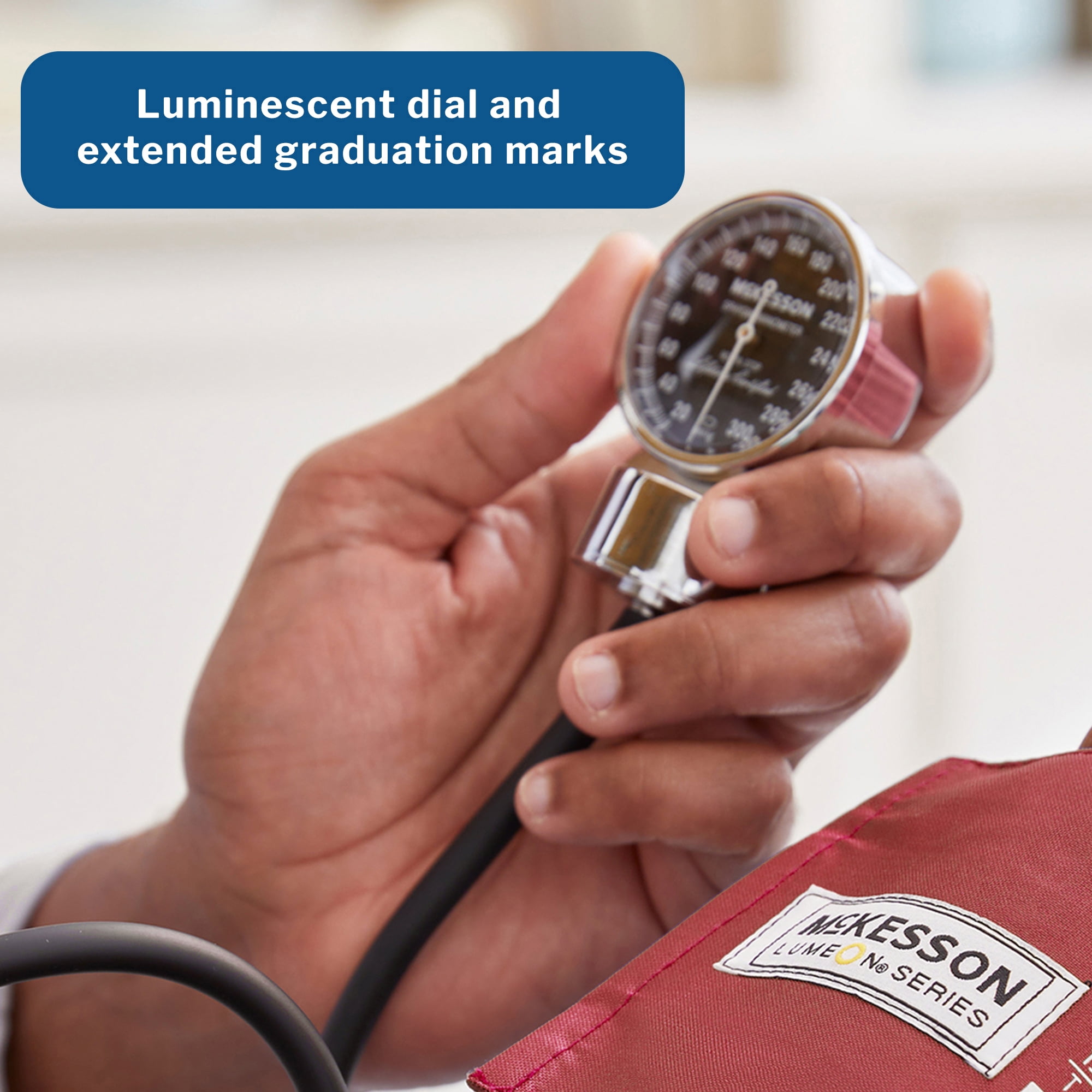 McKesson LUMEON Aneroid Sphygmomanometer, Blood Pressure with Cuff, Large, 1 Ct