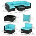 thumbnail image 3 of Outsunny 7-Piece Wicker Patio Furniture Set with Cushions, Deep Coffee, 3 of 10