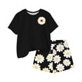 thumbnail image 6 of Amidoa Girls 2 Piece Outfits Summer Clothes Floral Print Cute Short Sleeve T-Shirt and Shorts Casual Kids Clothing Sets,Black Size 9, 6 of 6