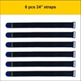 thumbnail image 3 of shiyou-Elastic Cinch Hook and Loop Universal Utility Storage Straps with Anti-Slip Silicone, Extension Cord, Cables, Corded Tools, Rope, Bike, Yoga pad Climbing Gear (24\u201c （ 6 Pack）), 3 of 4