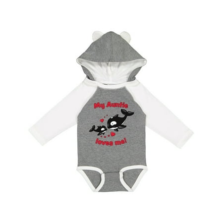 

Inktastic My Auntie Loves Me Orca Family Gift Baby Boy or Baby Girl Long Sleeve Bodysuit