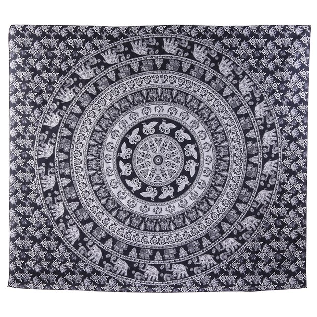 Tapiz de manta de dormir con patrón geométrico bohemio (L Mandala11) Likrtyny Para estrenar