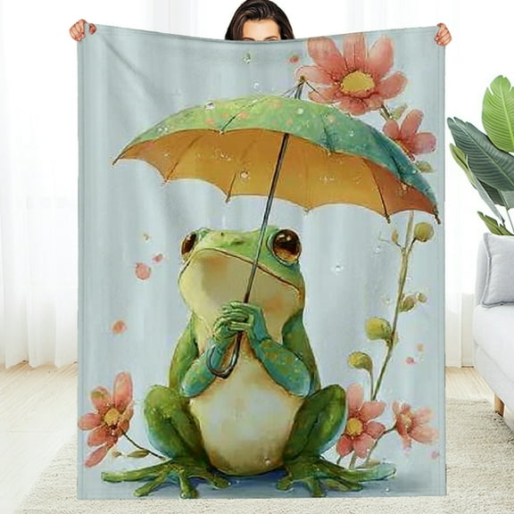 Creowell Frog Blanket for Women Men Adults, Frog Blankets Gifts, Cute Frog Throw Blanket for Sofa Couch Bed Living Room Soft Warm Cozy Frog Decor  30*40in