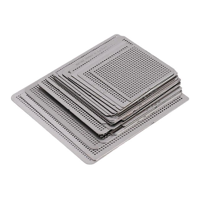 27Pcs Universal Direct BGA Heating Stencil Reballing Support Stencil Holder Template Heated Fixture