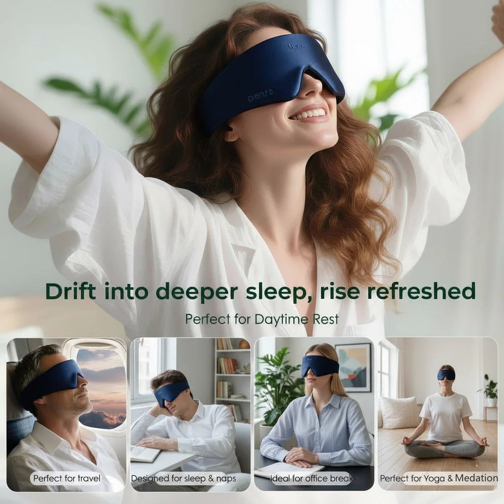 FACEMOON  Wireless Sleeping Headphones Blindfold Soft Washable Bluetooth 5.4 Music Headset Handsfree Call