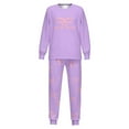 thumbnail image 5 of JIAYUE Girls Kids Pajamas Outs Cartoon Pattern Print Crew Neck Long Sleeve Sleepwear Tops Elastic Waist Ankle-Tied Pants Cozy Loungewear Two Piece Set For Night Comfort Lightweight Wear,7-8 Years, 5 of 7