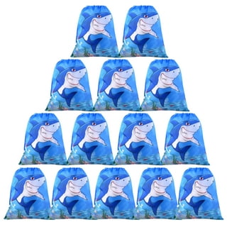 12 Pack Shark Mermaid Party Favor Bags Party Treat Candy Goodie Bags for  Birthday Party Supplies 5 x 8 Inches 