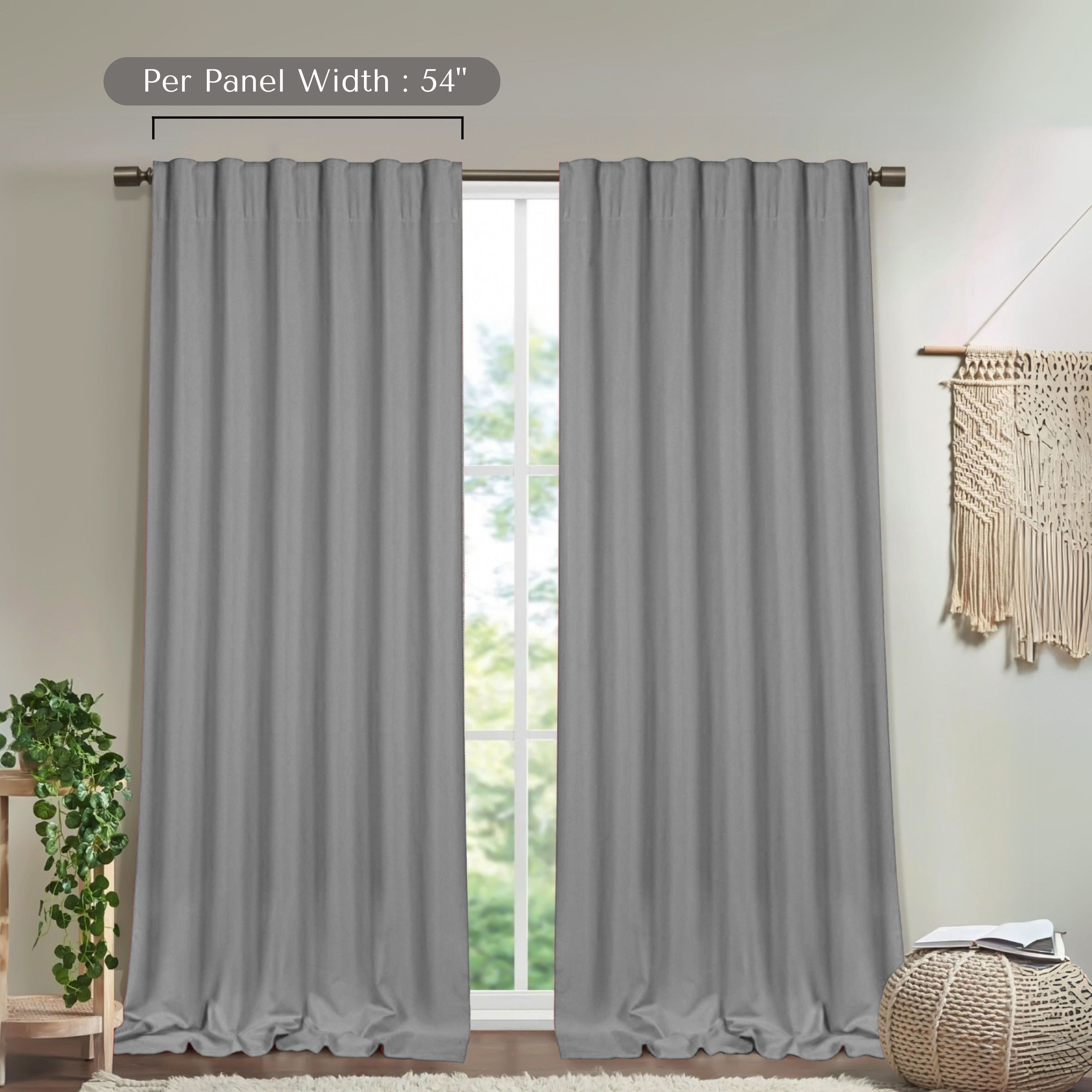 HEIRLOOM COMFORT Ash Grey Solid Panel Curtains, 84 Inches Long, Set of 2, 100% Cotton, Light Filtering for Privacy, Chic Farmhouse Minimalism, Ideal for Bedroom, Living Room, 54" W x 84" L