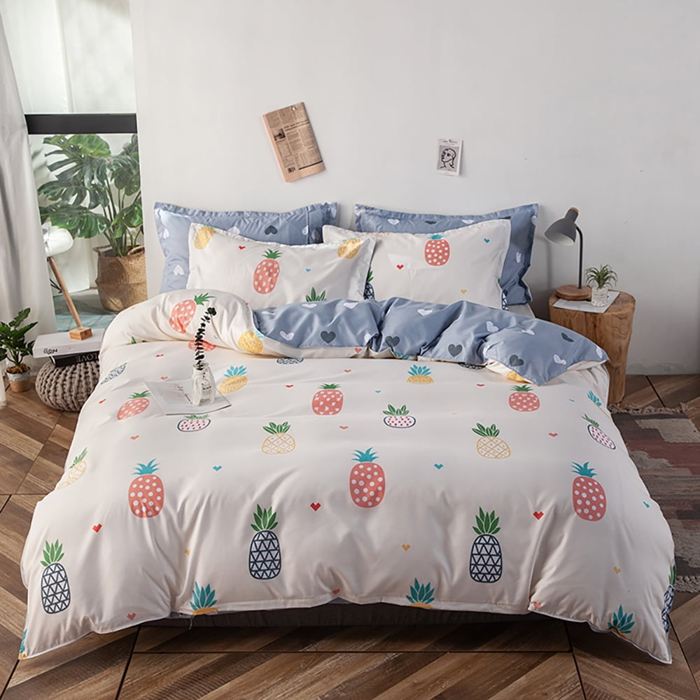 Cartoon Fruits Bedding Sets Pineapple Bed Cover Pillowcase Gray Love Heart Sheet Cartoon Fruits Bedding Sets Pineapple Bed Cover Pillowcase Gray Love Heart Sheet