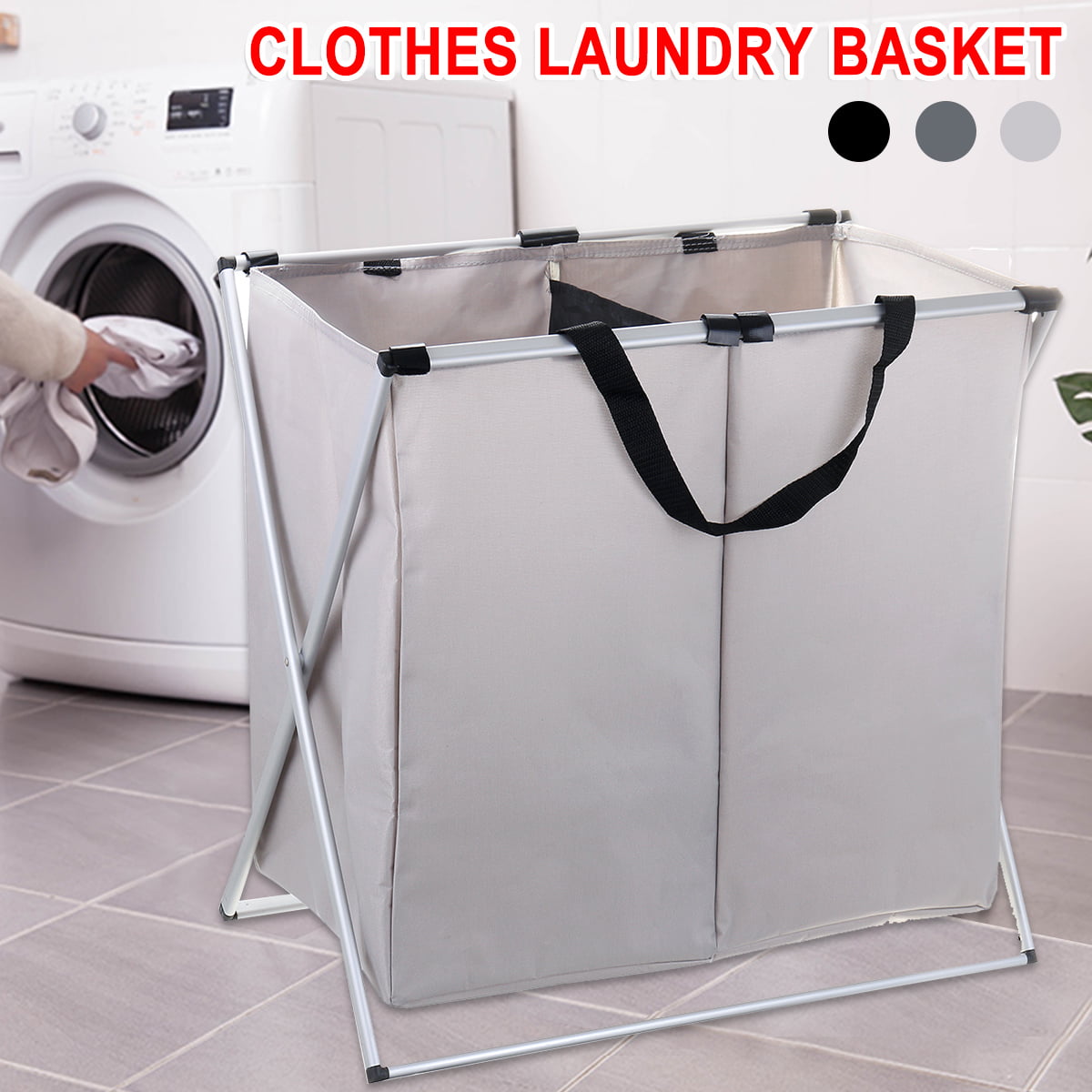 Laundry Clothes Hamper Storage Basket Washing Bag Sorter Bin Linen Organizer 