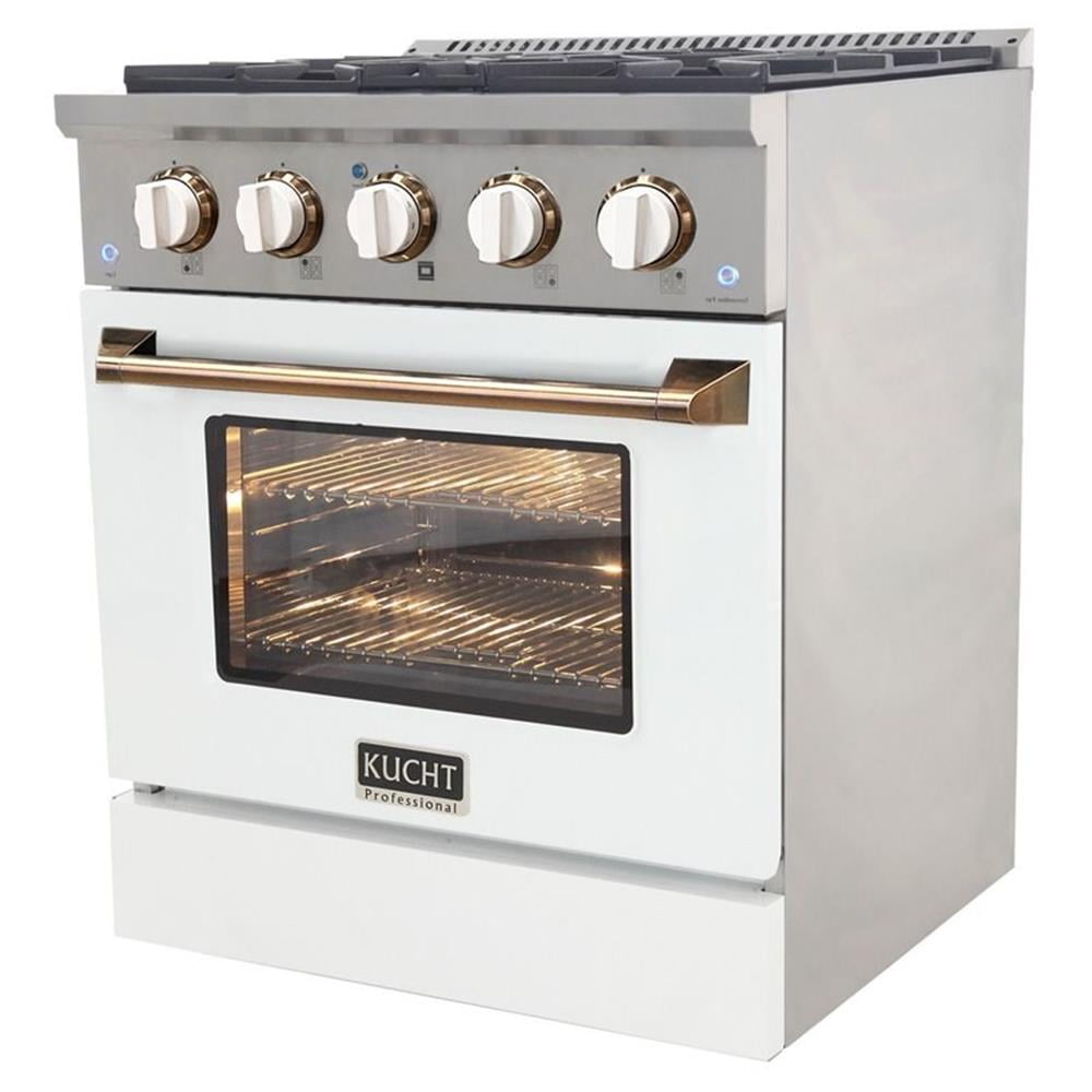Kucht Professional 30" Stainless Steel Propane Gas Range in Gold/ White/Silver