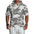 thumbnail image 3 of UDAUDU Camo Shitr for Men with Hood Breathable Lightweight Short Sleeve Hoodies Pullover Athletic Fall Trendy Sweatshirt Gray L, 3 of 9