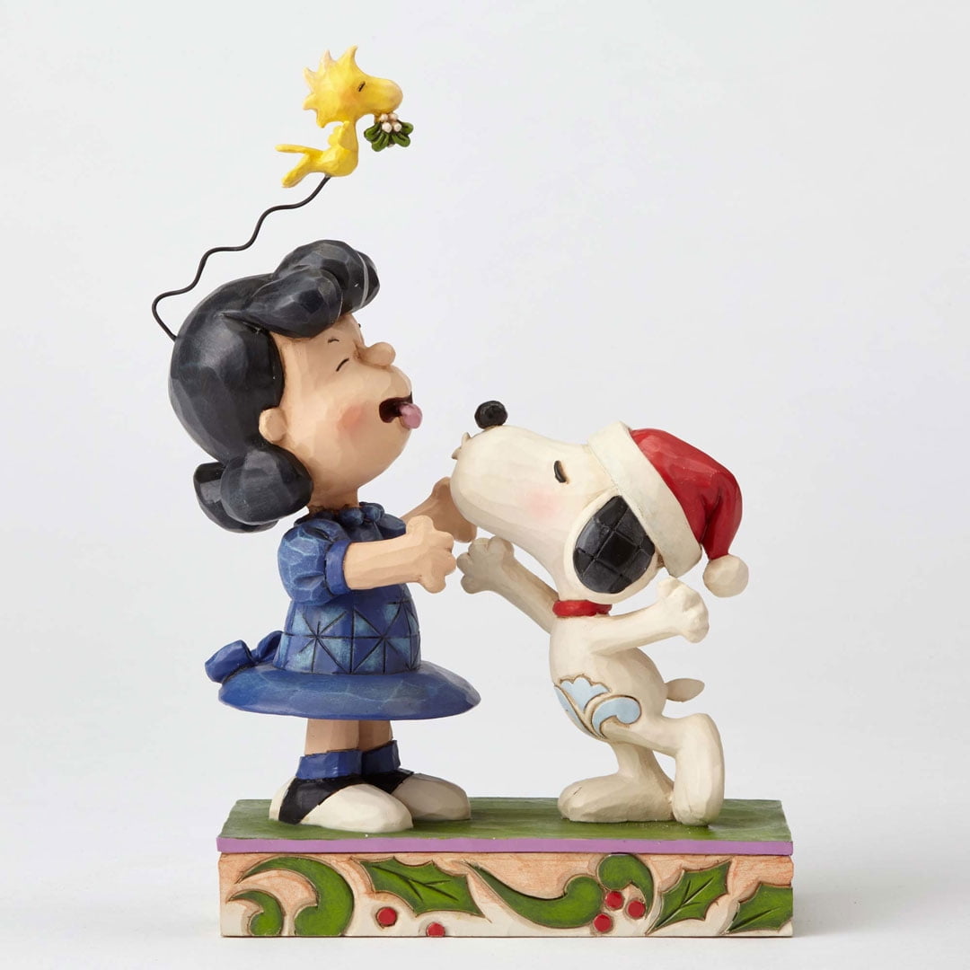 Jim Shore Peanuts 4052720 Snoopy Kissing Lucy Mistletoe New 2016