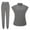 Gray., variant on Women Nures Uniform,2 Piece Work Outfits Set,Nurse Work Wear Uniform Clinical Care Work Outfit Set