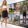 thumbnail image 6 of POENTAB Women's Casual Cargo Shorts Stretch Quick Dry Active Hiking Golf Cycling Shorts for Outdoor Summer Gark Grey, 6 of 7
