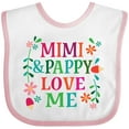 thumbnail image 3 of Inktastic Mimi and Pappy Love Me Grandchild Girls Baby Bib, 3 of 4