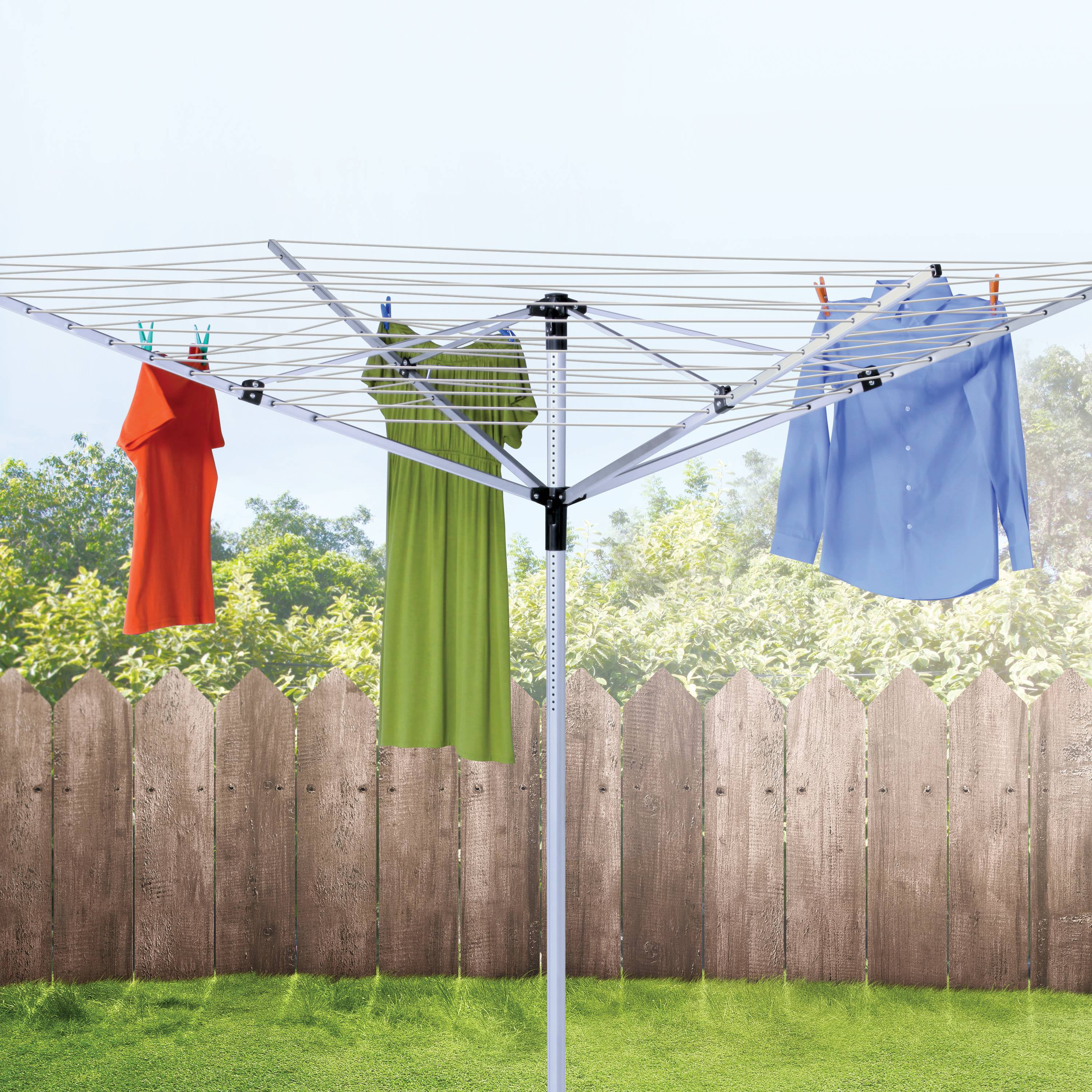 Outdoor Clothesline Dryer Laundry Umbrella Hanger Drying Rack Lightweight White 