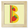 thumbnail image 1 of B alfabeto Strawberry ilustración patron Pantalla de escritorio de pared de fotograma cuadrado, 1 of 4