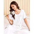 thumbnail image 2 of Ekouaer Cotton Nightgowns for Women Long Night Gown Short Sleeve Sleepdress Victorian Sleepwear Nightdress with Pockets, 2 of 6
